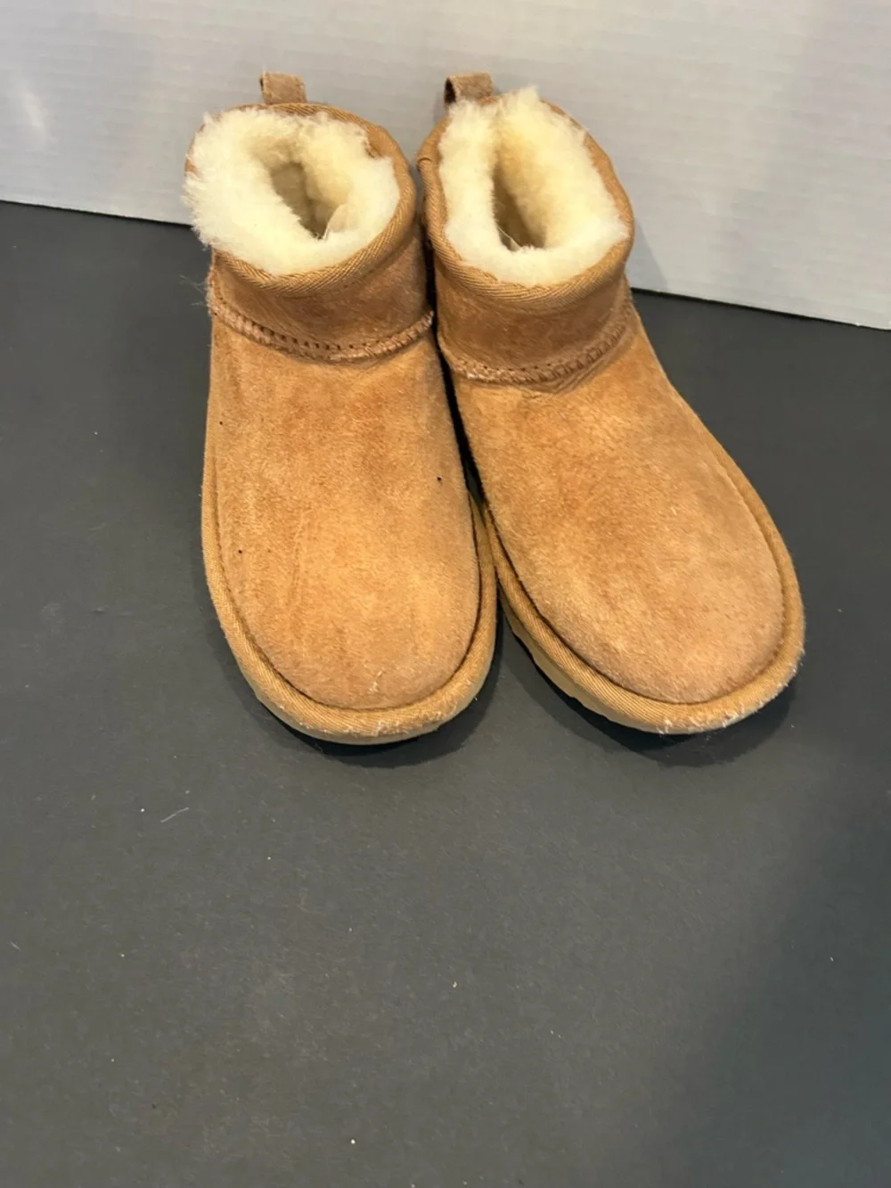 UGG Chestnut Suede Shearling Ankle Booties